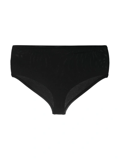 Shop Balmain Ribbed Knitted Briefs In Black