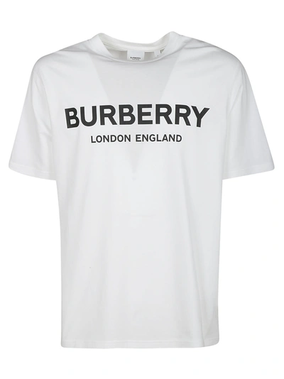 Shop Burberry T-shirts And Polos In Bianco