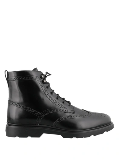 Shop Hogan H393 Ankle Boots In Black