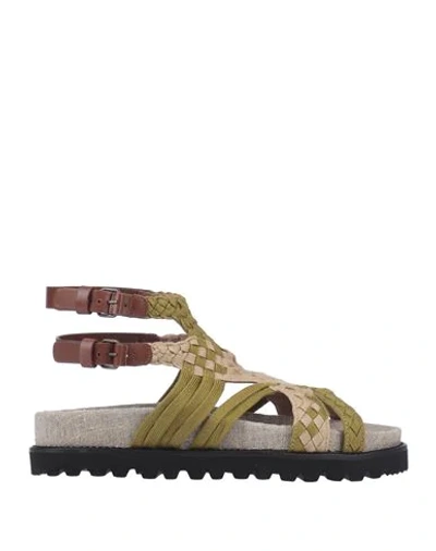 Shop Alberta Ferretti Sandals In Military Green