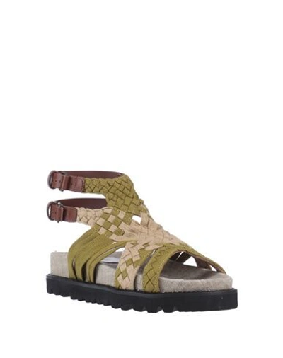 Shop Alberta Ferretti Sandals In Military Green