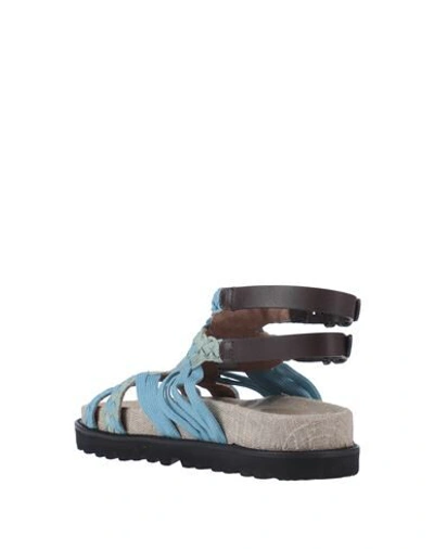 Shop Alberta Ferretti Woman Sandals Sky Blue Size 6 Textile Fibers