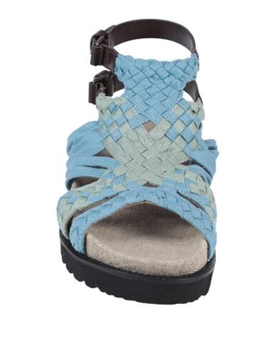 Shop Alberta Ferretti Woman Sandals Sky Blue Size 6 Textile Fibers