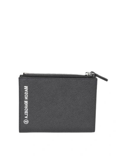 Shop Mm6 Maison Margiela Faux Leather Medium Wallet In Black