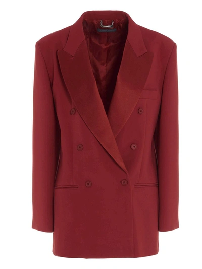 Shop Alberta Ferretti Double-breasted Jacket In Red