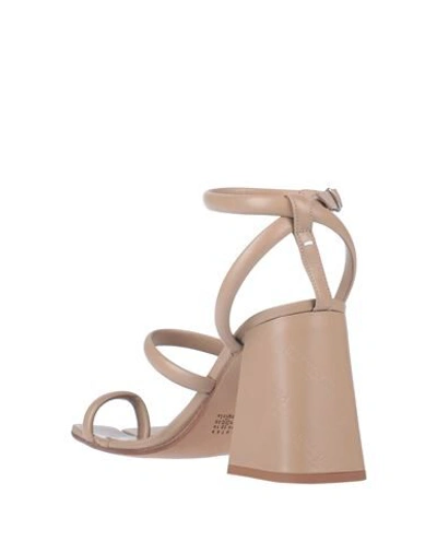 Shop Maison Margiela Woman Toe Strap Sandals Beige Size 9 Soft Leather