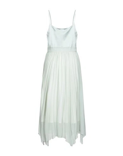 Shop Semicouture Woman Midi Dress Light Green Size 6 Viscose, Silk, Cotton, Elastane