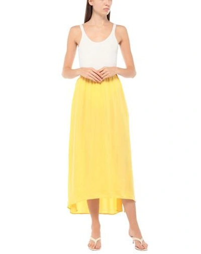 Shop American Vintage Woman Long Skirt Yellow Size M Viscose, Cupro