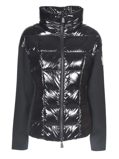 Shop Moncler Technical Fabric Cardigan In Black
