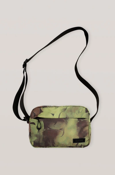 Shop Ganni Recycled Tech Fabric Bags Festival Bag In Olive Drab