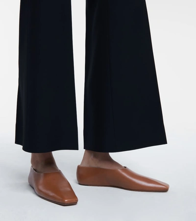 Shop The Row Square Toe Leather Ballet Flats In Brown