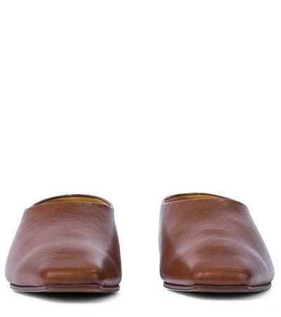 Shop The Row Square Toe Leather Ballet Flats In Brown