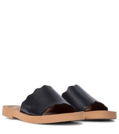 Shop See By Chloé Essie Leather Sandals In Black
