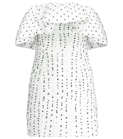Shop Self-portrait Polka-dot Strapless Tulle Minidress In White