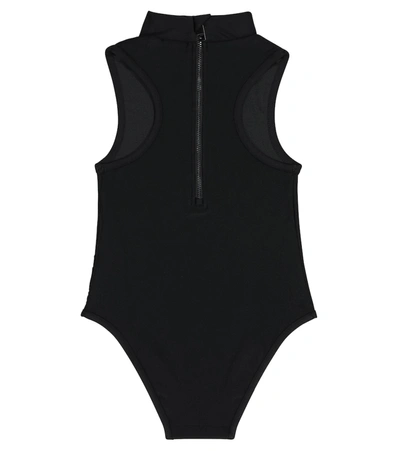 Shop Burberry Logo Swimsuit In Black