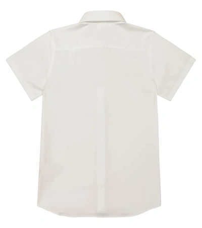 Shop Burberry Icon Stripe Stretch-cotton Shirt In White