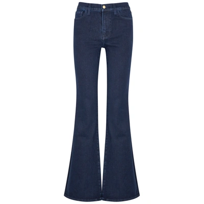 Shop J Brand Valentina Dark Blue Flared-leg Jeans