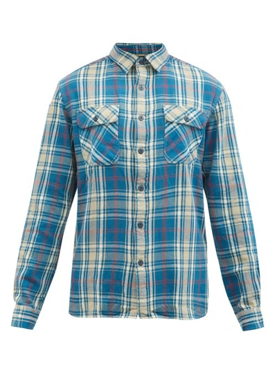 Rrl Matlock Slim fit Checked Cotton flannel Shirt In Blue Multi