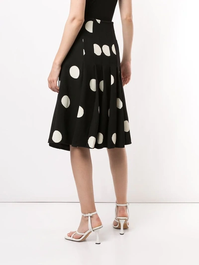 Shop Proenza Schouler Polka-dot Pleated Skirt In Black