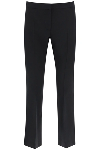 Shop Alexander Mcqueen Trousers In Light Wool And Silk In Black