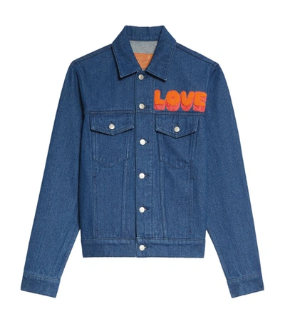 Shop Sandro Love Embroidered Denim Jacket