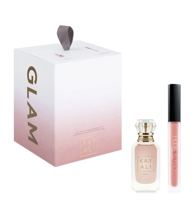 Shop Huda Beauty + Kayali Glam Fragrance Gift Set (10ml) In White