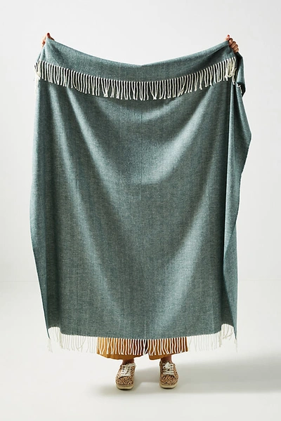 LANDS DOWNUNDER SOLID HERRINGBONE THROW BLANKET 55162473