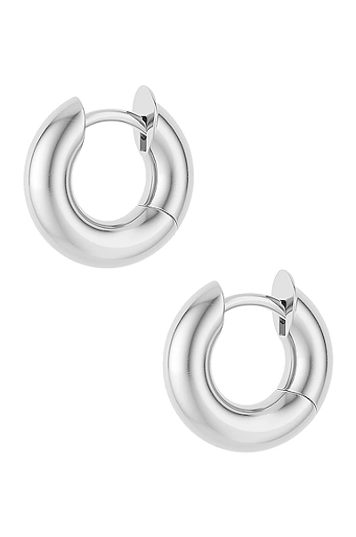 Shop Spinelli Kilcollin Mini Macro Hoop Earrings In 18k White Gold