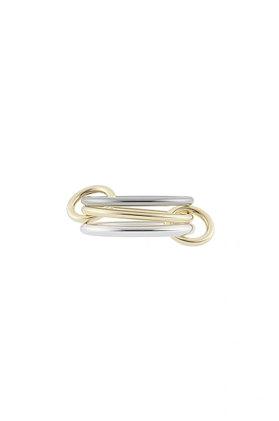 Spinelli Kilcollin Silver & Gold Fauna Three-link Ring In 18k Black & Yellow Gold & Sterling Silve