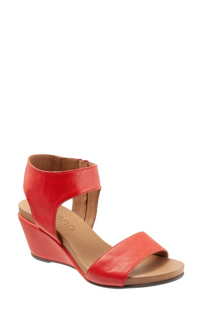Shop Bueno Ida Wedge Sandal In Red Leather