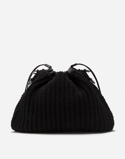 Shop Dolce & Gabbana Knit Crossbody Bag In Black