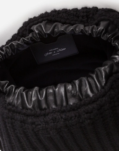 Shop Dolce & Gabbana Knit Crossbody Bag In Black