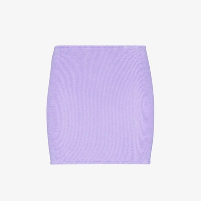 Shop Hunza G Purple Crinkle Mini Skirt