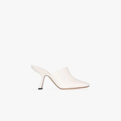 Shop Nicholas Kirkwood White Alba 90 Leather Mules In Neutrals