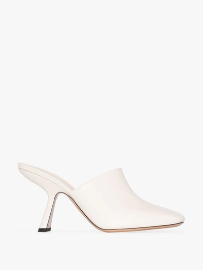 Shop Nicholas Kirkwood White Alba 90 Leather Mules In Neutrals