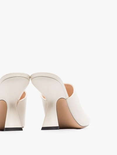 Shop Nicholas Kirkwood White Alba 90 Leather Mules In Neutrals