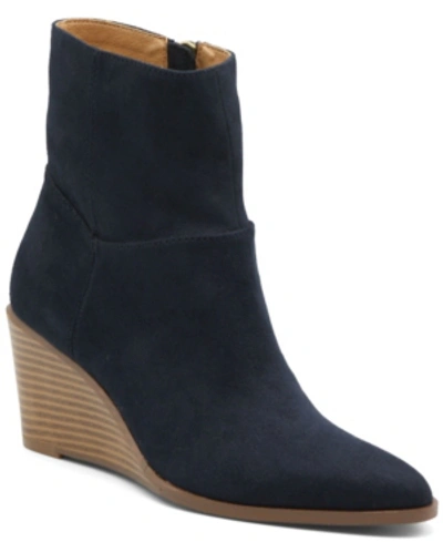 Shop Adrienne Vittadini Women's Vito Wedge Booties Women's Shoes In Navy