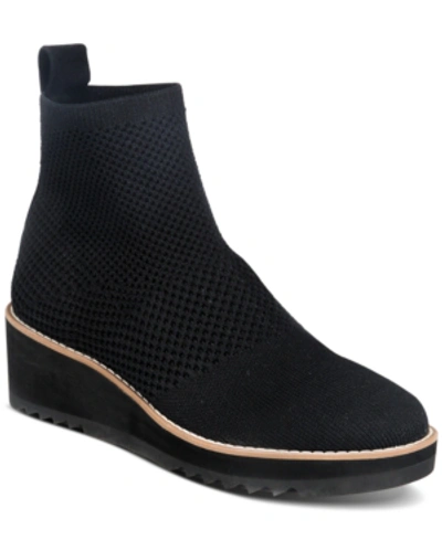 Shop Eileen Fisher London Stretch Knit Wedge Booties Women's Shoes In Black