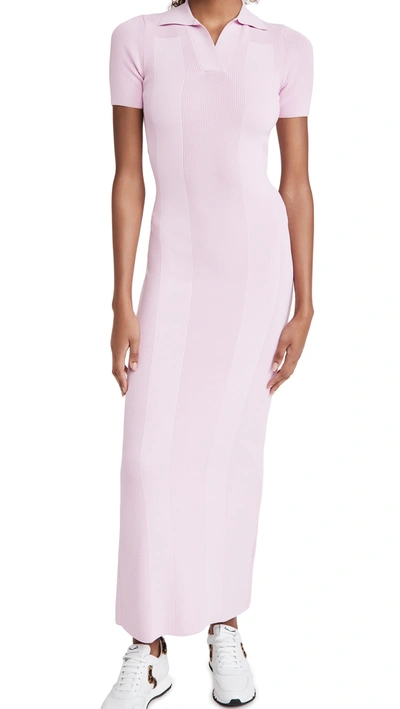 Shop Jacquemus Polo Knit Dress In Light Pink