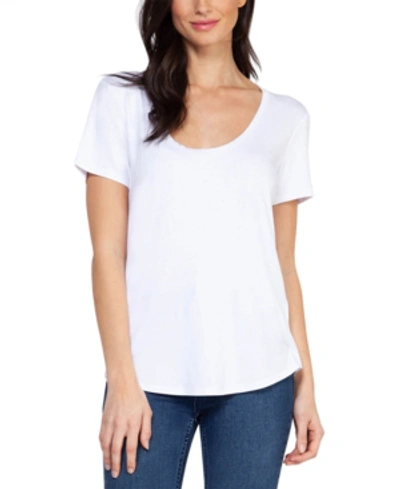 Shop Black Tape Scoop-neck T-shirt In White