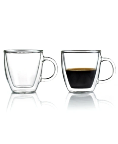 Shop Bodum Bistro Set Of 2 Double Walled 5 Oz. Espresso Mugs In Glass