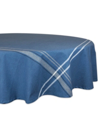 Shop Design Imports French Chambray Tablecloth 70" Round In Blue