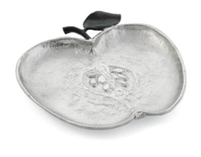 Shop Michael Aram Apple Plate In Silver