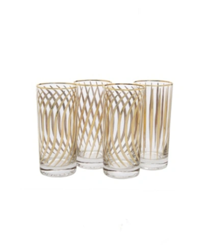 Shop Classic Touch Set Of 4 Mix And Match Water Tumblers With 24k Gold Design