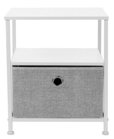 Shop Sorbus Nightstand With Fabric Bin In White
