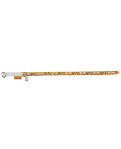 Shop Touchcat Bell-chime Designer Rubberized Cat Collar With Stainless Steel Hooks In Yellow