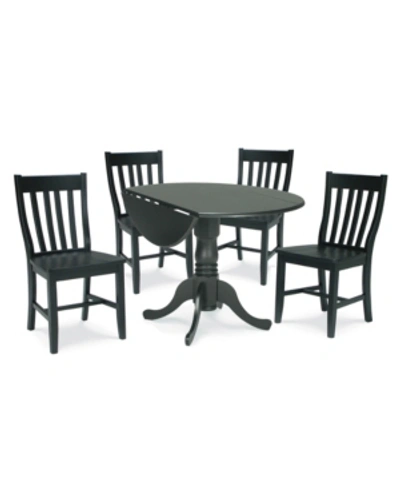 Shop International Concepts 42" Dual Drop Leaf Table With 4 Schoolhouse Chairs