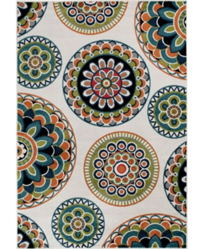 Shop Portland Textiles Tropicana Burnette White 8'8" X 11'10" Outdoor Area Rug