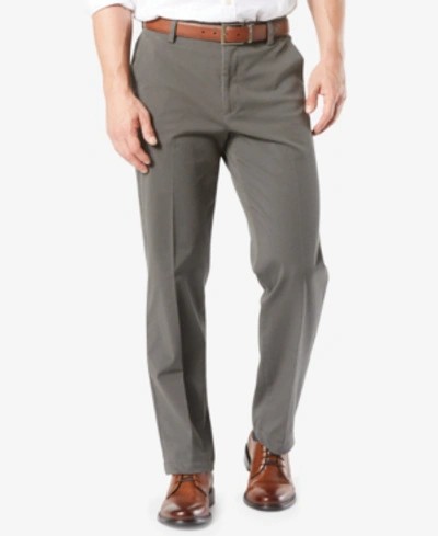 Shop Dockers Men's Workday Smart 360 Flex Classic Fit Khaki Stretch Pants In Dark Gray