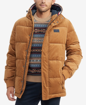 tommy hilfiger corduroy puffer jacket